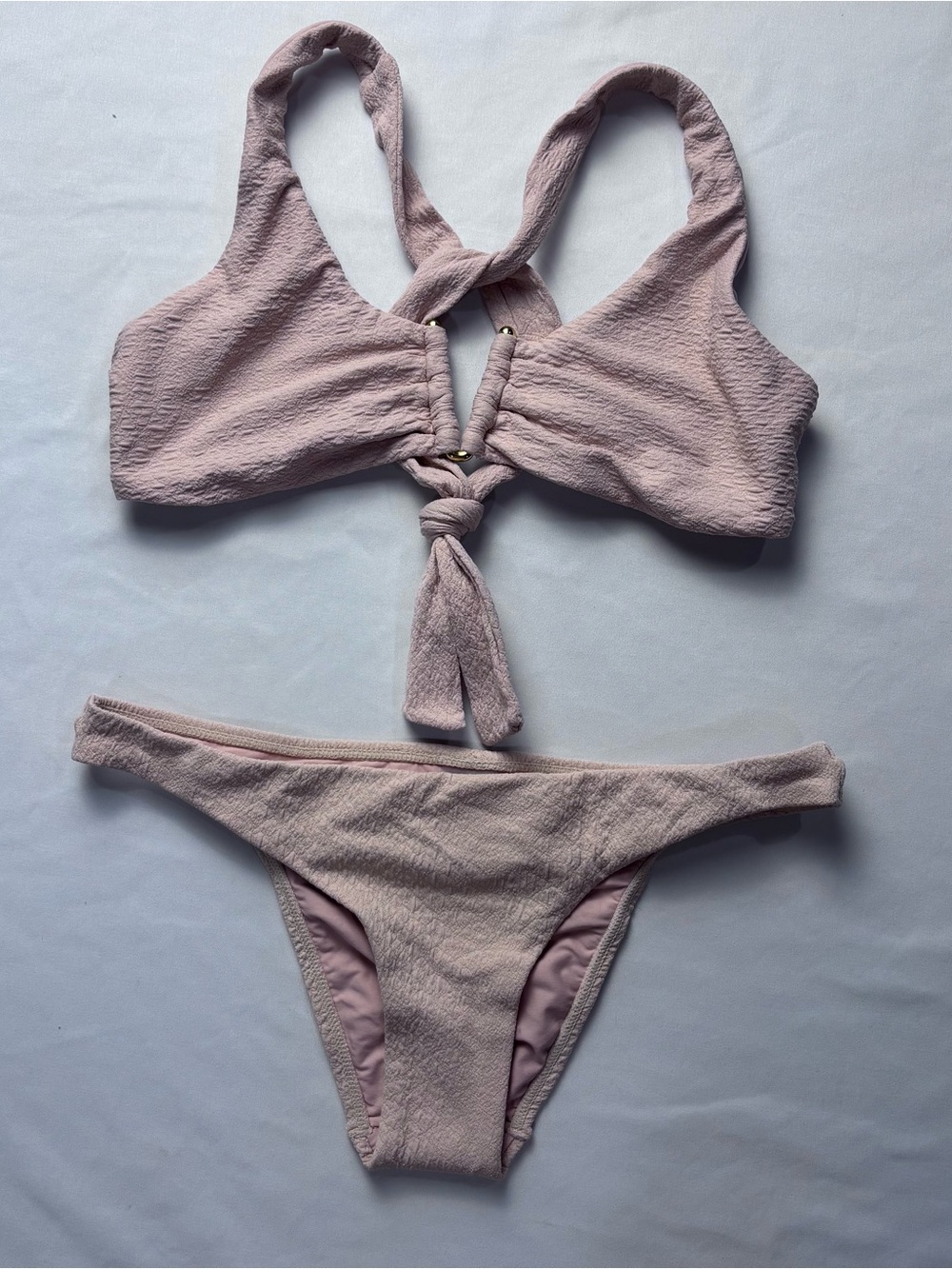 PILYQ Bikini Set Size Medium Gold V in front